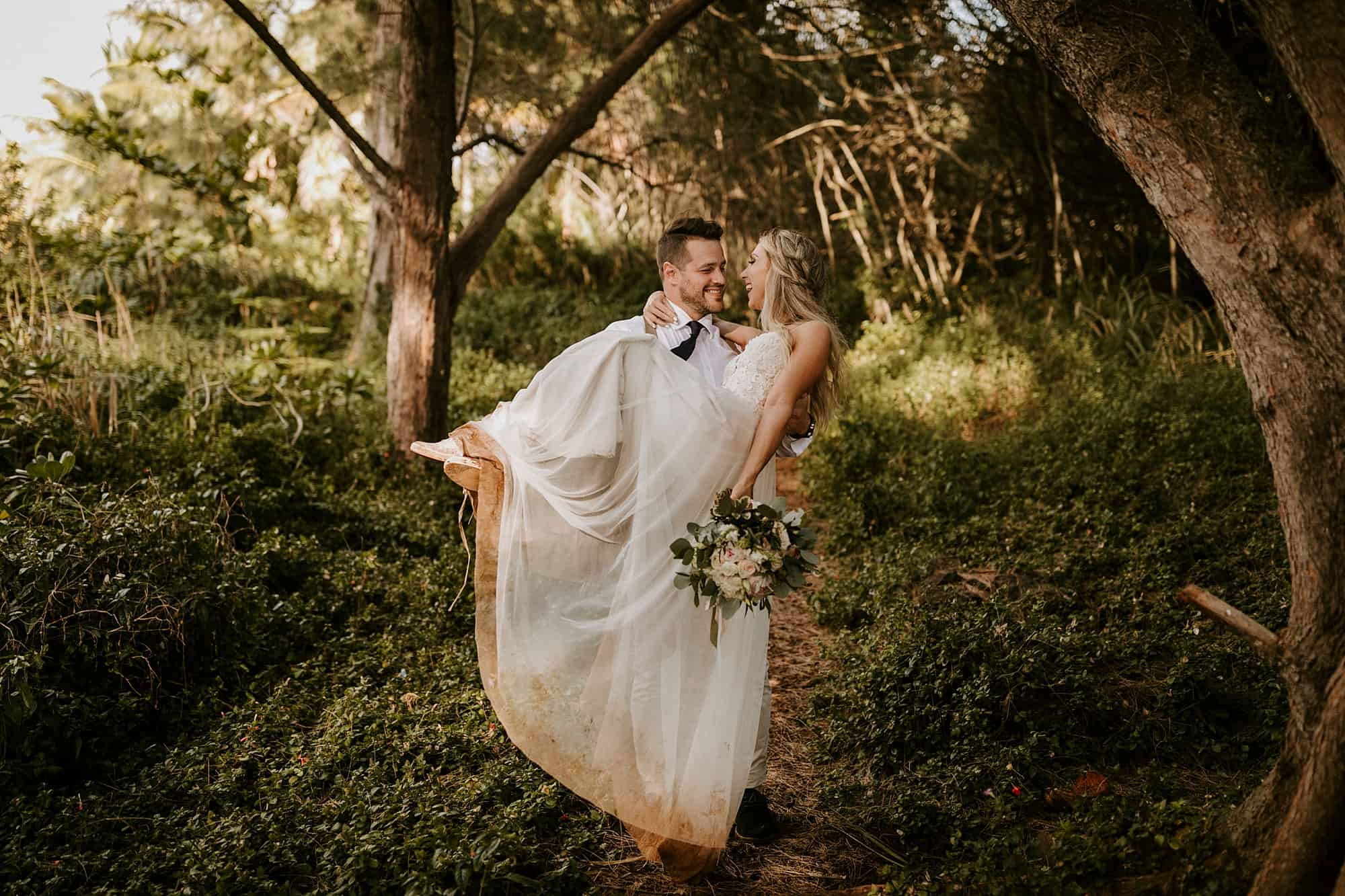 Kauai Hawaii Romantic Portraits Intimate Wedding