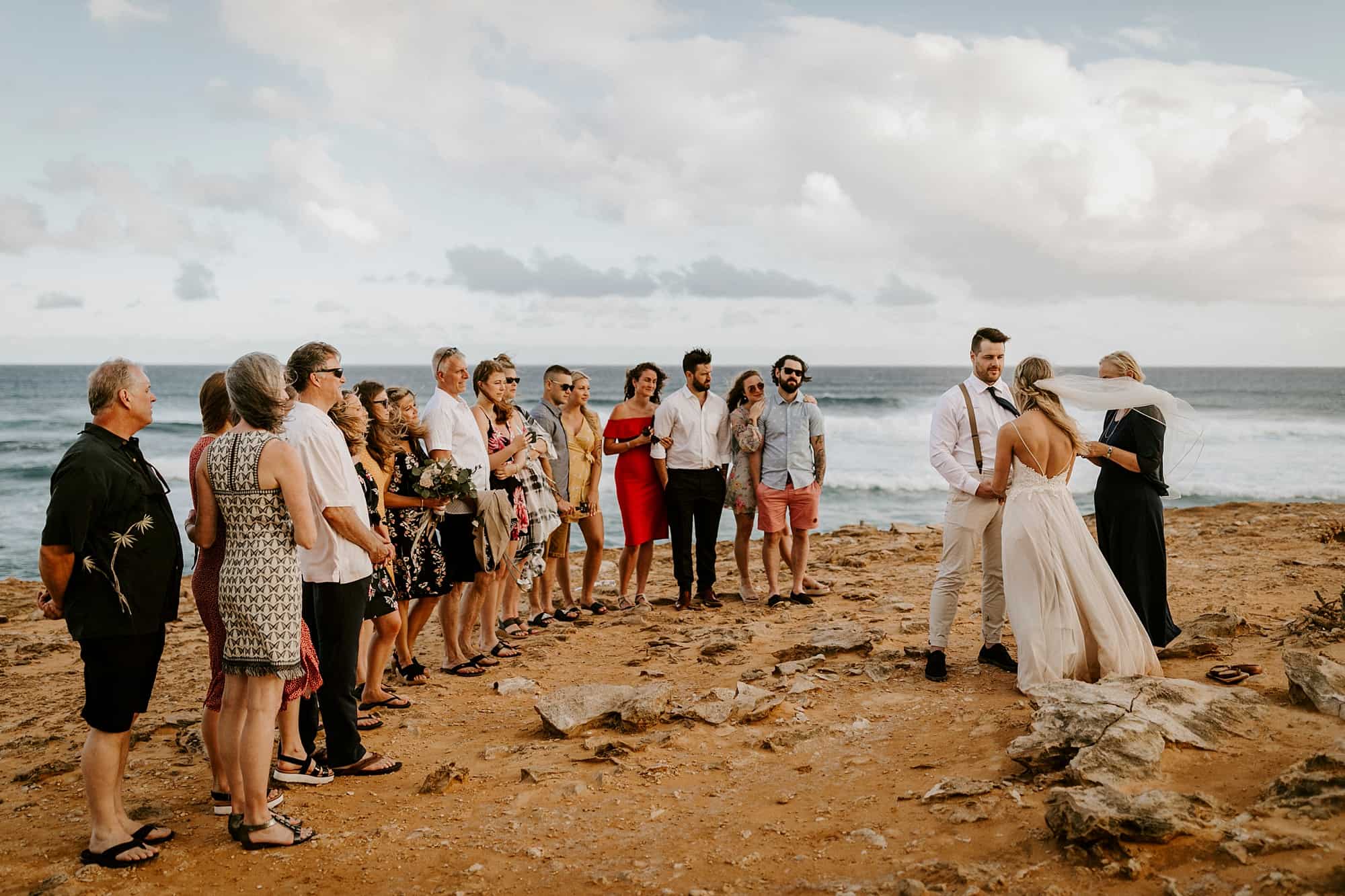 Kauai Hawaii Romantic Ceremony Intimate Wedding Shipwreck Cliffs