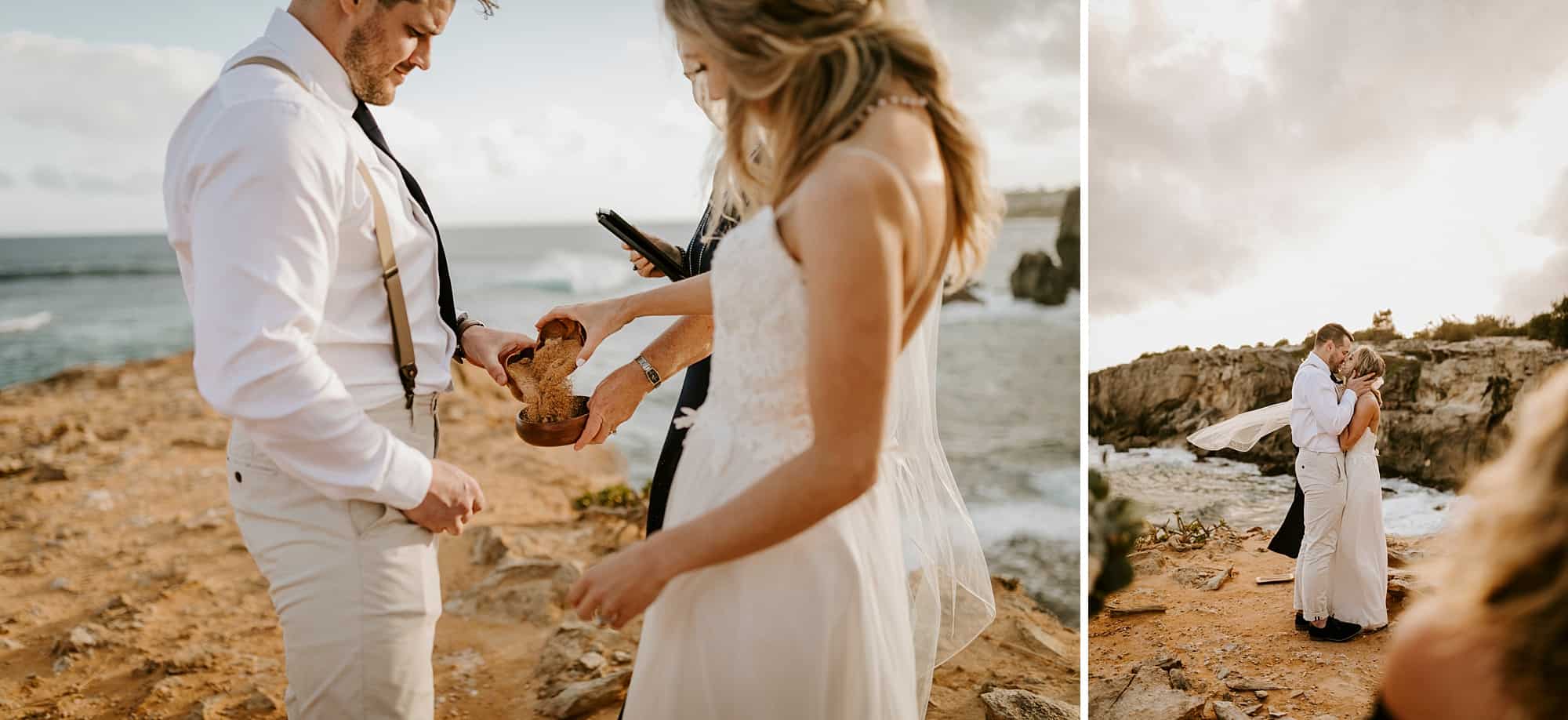 Kauai Hawaii Romantic Ceremony Intimate Wedding Shipwreck Beach