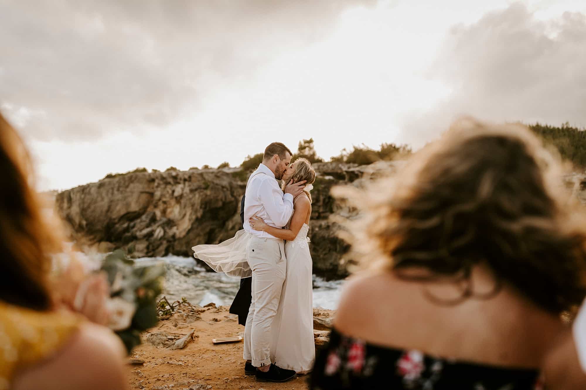 Kauai Hawaii Romantic Ceremony Intimate Wedding Shipwreck Beach